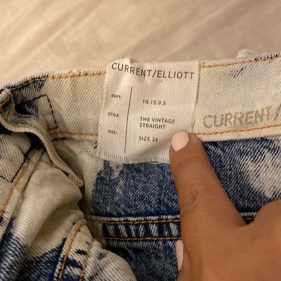 NWT CURRENT/ELLIOTT the vintage cropped straight dirty bleached jeans (J… - Picture 5 of 12